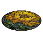 Yellow Peony Stained Glass カッティングボード (角)