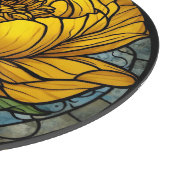 Yellow Peony Stained Glass カッティングボード (角)