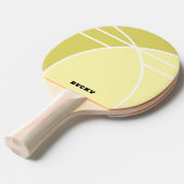 Yellow Personalized Ping Pong Paddle with Name 卓球ラケット (正面アングル)