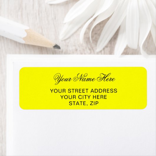 Yellow Personalized Return Address Mailing Labels ラベル (インサイチュ)