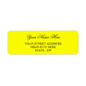 Yellow Personalized Return Address Mailing Labels ラベル (正面)