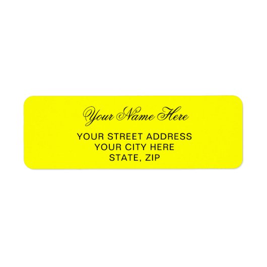 Yellow Personalized Return Address Mailing Labels ラベル (正面)
