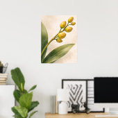 Yellow Phalaenopsis Orchid Buds Botanical ポスター (ホームオフィス)