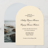 Yellow Photo Arch Shaped Wedding Invitation 招待状 (正面/裏面)