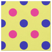 Yellow Pink Blue Polka Dot Pattern ファブリック (クローズアップ)