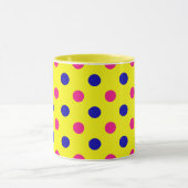 Yellow Pink Blue Polka Dot Pattern マグカップ (中央)