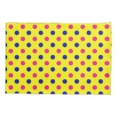 Yellow Pink Blue Polka Dot Pattern 枕カバー (裏面)
