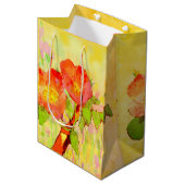  Yellow Pinks Floral Sweet Briar Gift Bag ミディアムペーパーバッグ (正面アングル)