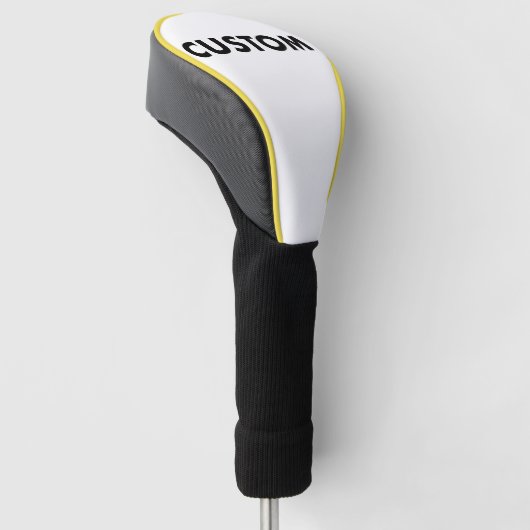 YELLOW Piping Custom Golf Driver Headcover Blank ゴルフヘッドカバー (アングル)