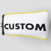 YELLOW Piping Custom Golf Putter Headcover Blank ゴルフヘッドカバー (正面)