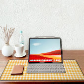 Yellow Plaid Pattern Desk Mat デスクマット