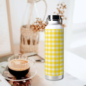 Yellow Plaid Pattern Water Bottle ウォーターボトル