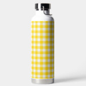 Yellow Plaid Pattern Water Bottle ウォーターボトル (左面)