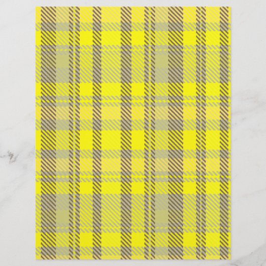 Yellow Plaid Scrapbook Paper 2-Sided Page (正面)
