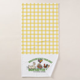 Yellow Plaid Whatever Floats Your Goat Towel バスタオル