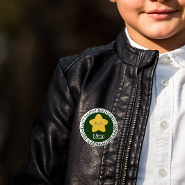 Yellow Playful Star Birthday Customizable Button 缶バッジ