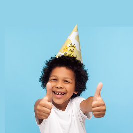 Yellow playful star Customizable Birthday パーティーハット