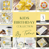 Yellow playful star Customizable Birthday パーティーハット