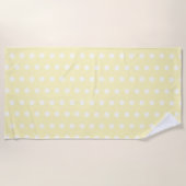Yellow Poka Dots ビーチタオル (正面)