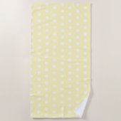 Yellow Poka Dots ビーチタオル (正面)