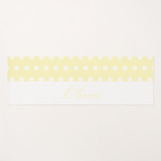 Yellow Poka Dots ヨガマット (正面(横))