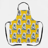 Yellow Polar Bear Pattern Design  エプロン (正面)