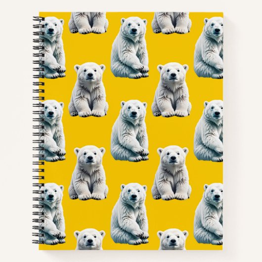 Yellow Polar Bear Pattern Design  ノートブック (正面)