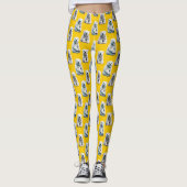 Yellow Polar Bear Pattern Design  レギンス (正面)