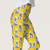 Yellow Polar Bear Pattern Design  レギンス