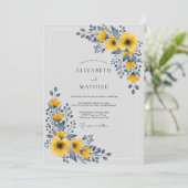 Yellow Polished Botanical Wedding 招待状 (スタンド正面)