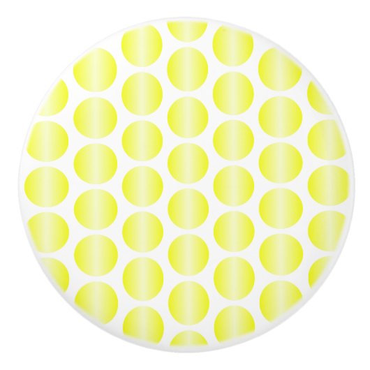 Yellow Polka Dot Design セラミックノブ (正面)