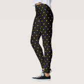 Yellow Polka Dot on Black Leggings レギンス (左)