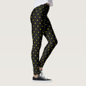 Yellow Polka Dot on Black Leggings レギンス (右)