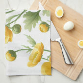 Yellow Poppies kitchen towel キッチンタオル (四つ折り)