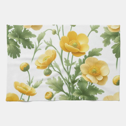 Yellow Poppies kitchen towel キッチンタオル (横)