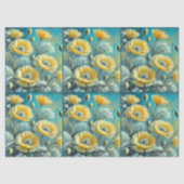 Yellow Poppies Poppy Floral Flowers Decoupage 薄葉紙 (正面)