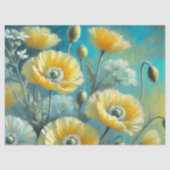 Yellow Poppies Poppy Floral Flowers Decoupage 薄葉紙 (正面)