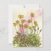 Yellow Poppies Wildflowers Greetings Card (正面)