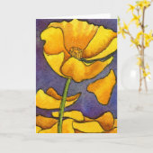 "Yellow Poppy #1"フローラグリーティングカード カード (黄色い花)