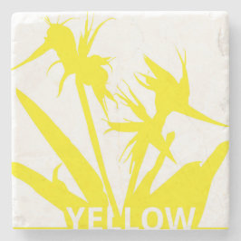 YELLOW - Posavasos con Flor del paraíso en amarill ストーンコースター