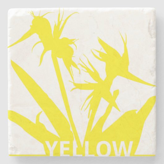YELLOW - Posavasos con Flor del paraíso en amarill ストーンコースター (正面)