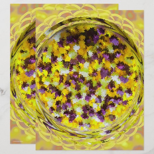 Yellow Potpourri Scrapbook Paper 2-Sided Page (正面/裏面)