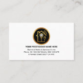 Yellow Power Plug Electrician Service 名刺 (裏面)