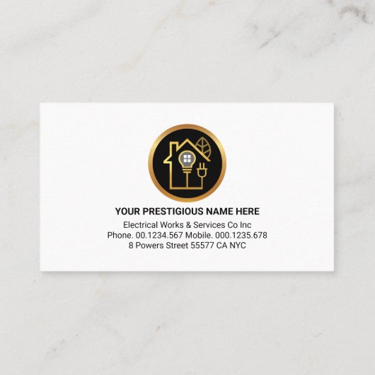 Yellow Power Plug Electrician Service 名刺 (裏面)