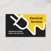 Yellow Power Plug Electrician Service 名刺 (正面)