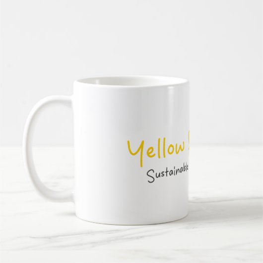 Yellow Power Quote Cute Coffee Mug コーヒーマグカップ (左)