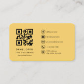 Yellow Professional Logo QR Code  名刺 (正面)