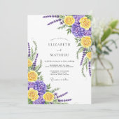 Yellow Purple Botanical Whimsical Wedding 招待状 (スタンド正面)