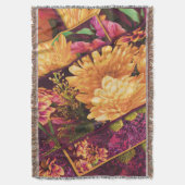 Yellow Purple Fall Flowers Thanksgiving  スローブランケット (正面縦)