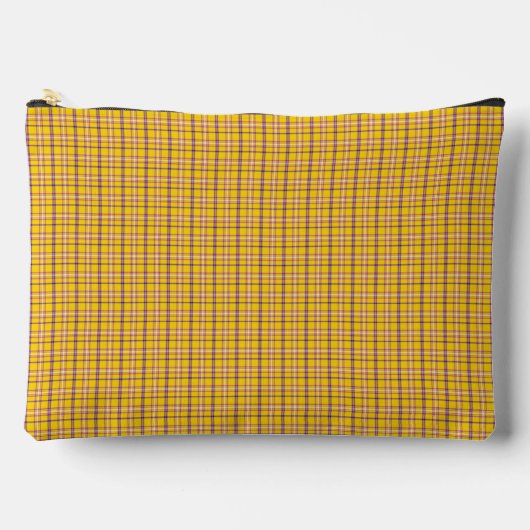 Yellow Purple Plaid Classic Pattern Modern アクセサリーポーチ (正面)